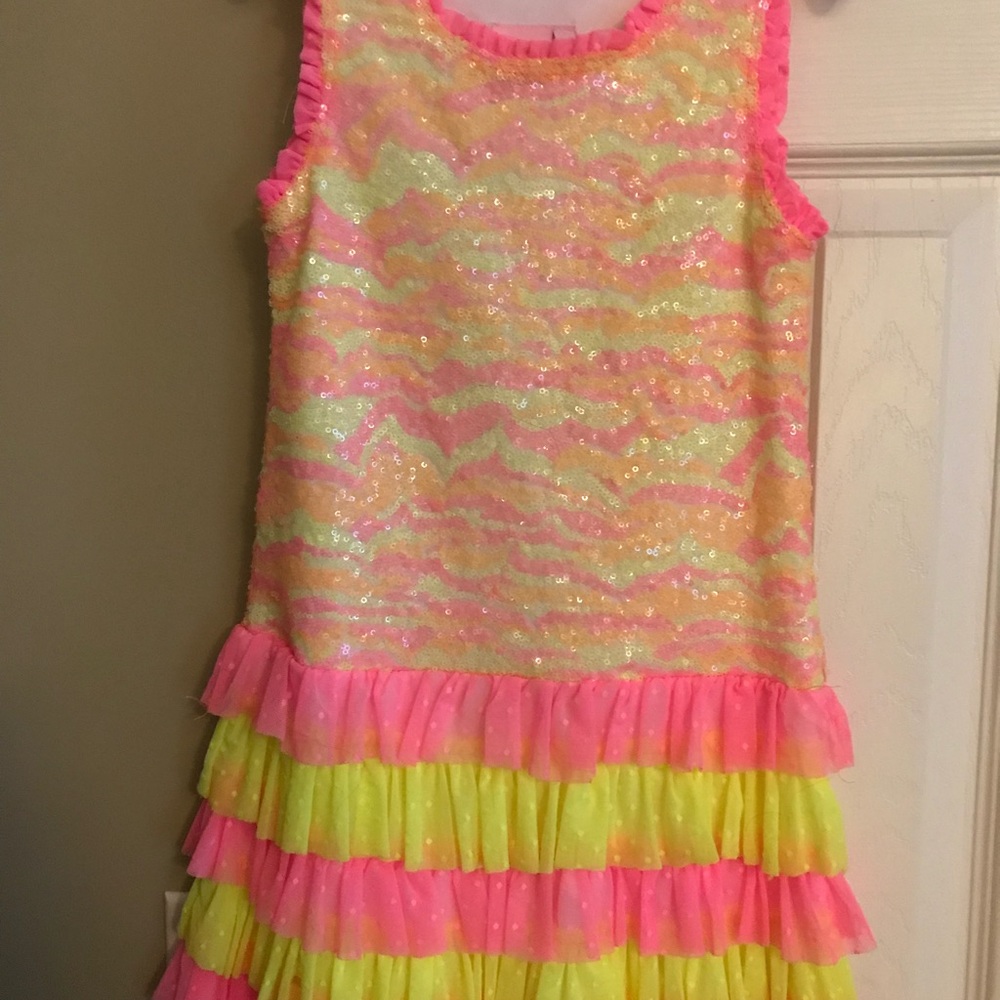 Neon multicolor sequin dress